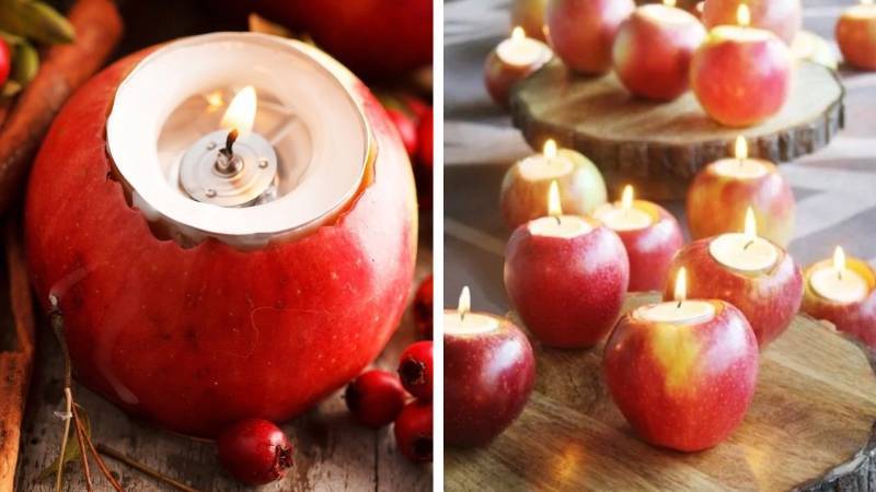 Свечи из яблок